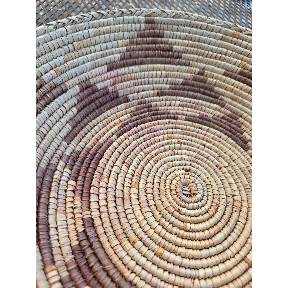 Handwoven Coiled Basket Bowl 15.5